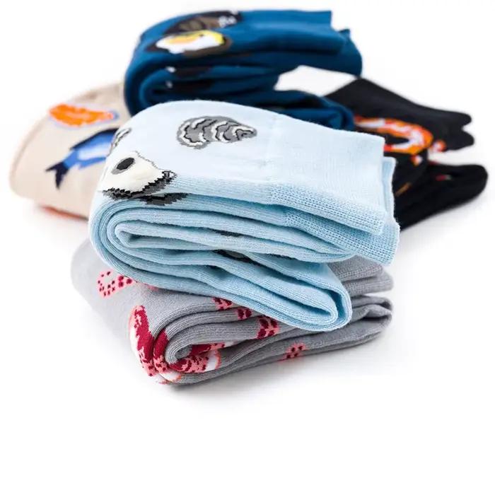 Chaussettes chasse originales motifs fruits de mer - Femme couple courtes coton premium