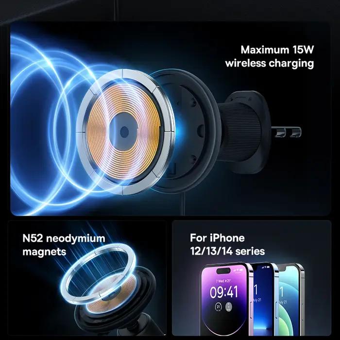 Support magnétique pour téléphone de voiture, chargement sans fil 15W, Base MagSafe, pour Volvo XC40