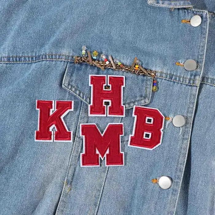 Broderie de lettres de l'alphabet anglais pour vêtements