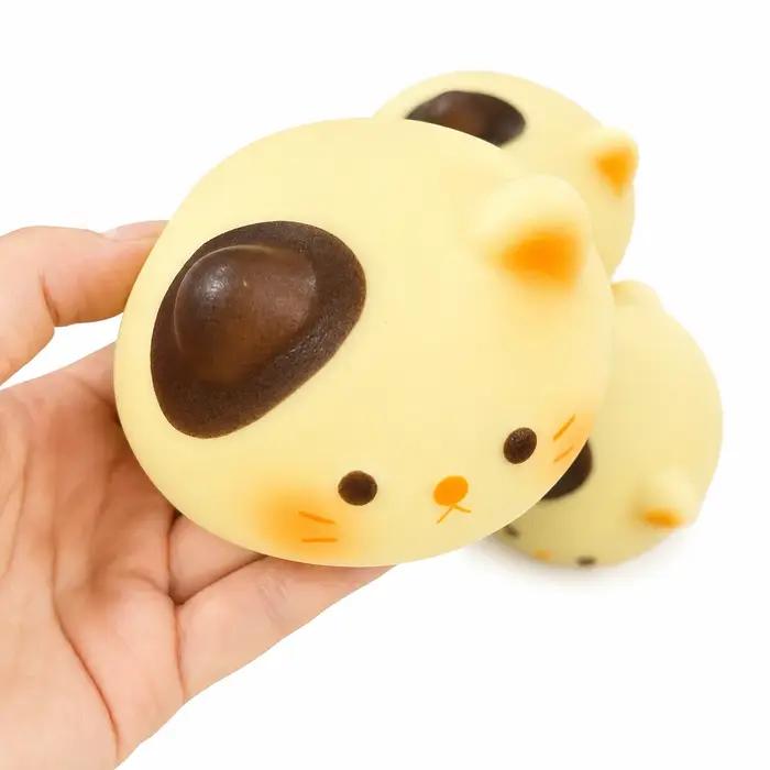 Jouet anti-stress chat mignon en forme de pain mochi, à remontée lente, doux à presser, simulation de pain, décoration, cadeau