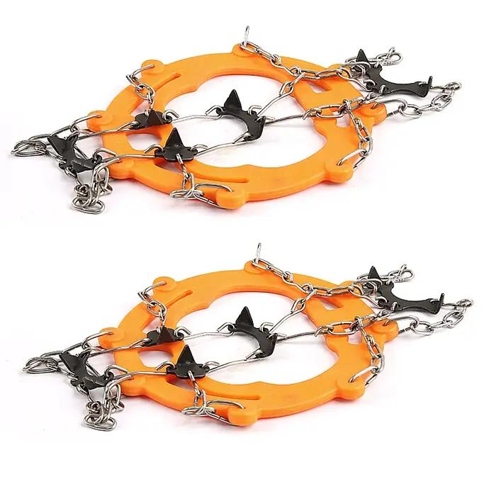 Crampons de traction en acier inoxydable avec 16 pointes pour chaussures bottes skis polyvalents pour randonnées hiver sécurité et élégance