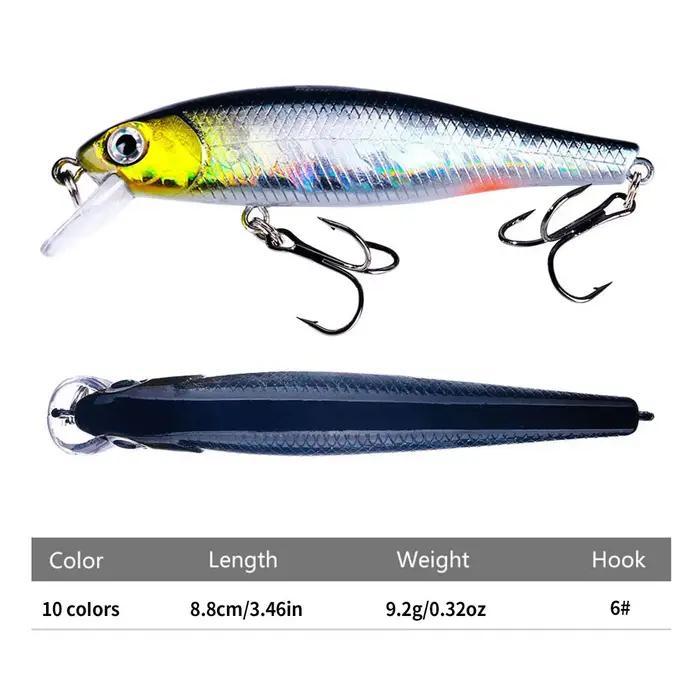Leurre méné rigide flottant avec yeux 3D, appât Él, wobJeff, crankbait, matériel de pêche à la traîn