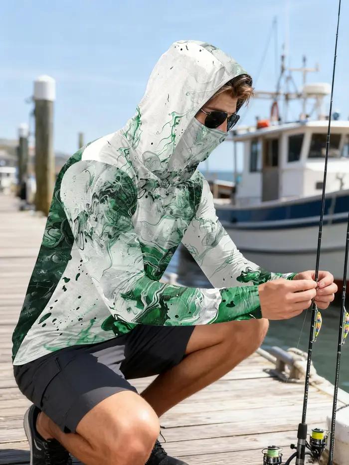 Vêtement de pêche à capuche pour hommes avec protection UV pour activités extérieures randonnée plage