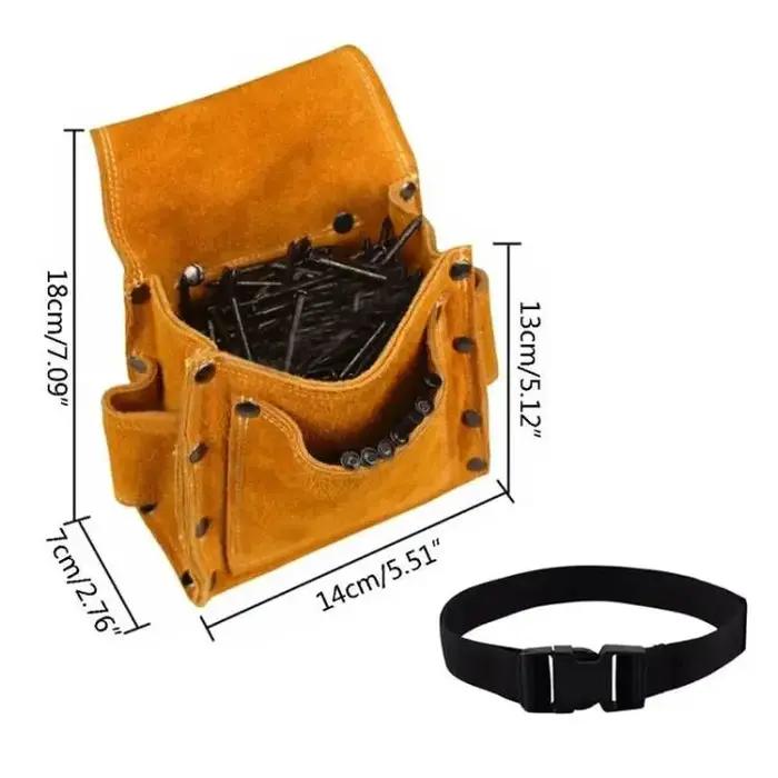 Sac de taille portable en cuir de vachette avec ceinture