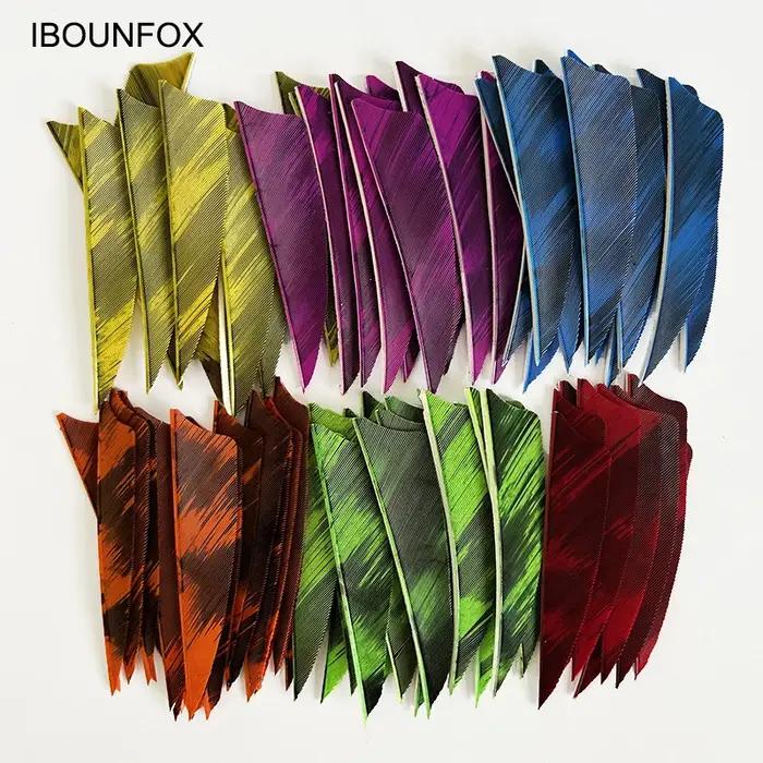 IBOUNFOX-Plume de dinde colorée pour la chasse, accessoires d'arc de tir à l'arc, empennage de plumes, 3 pouces, 25 pièces