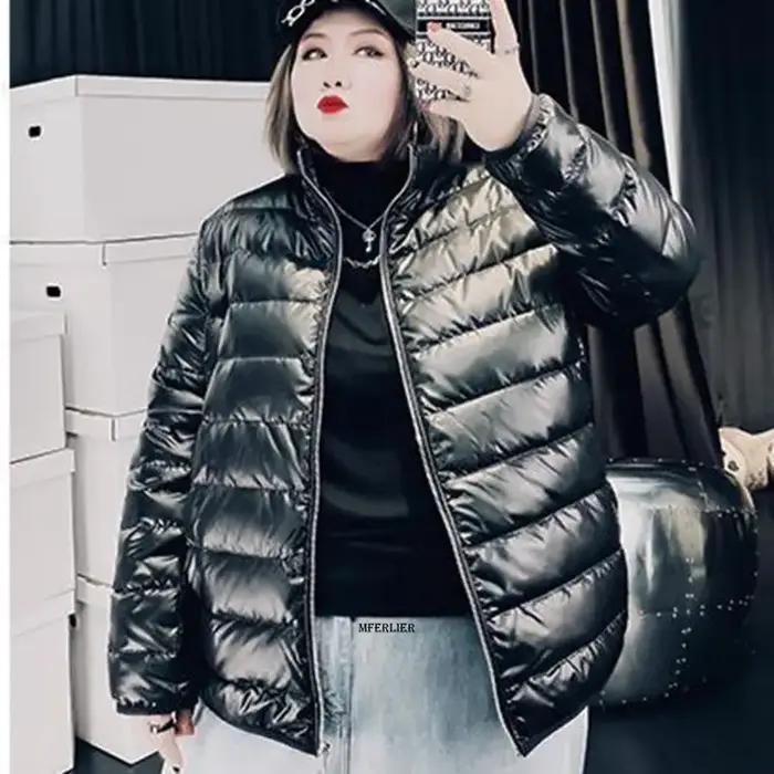 Parka matelassée à col montant pour femme, veste noire, vêtements d'extérieur pour femme, optique d'hiver, tailles variées, duvet de canard blanc 90%, polyester et coton, design sobre, fermeture éclair, occasions spéciales et quotidienne