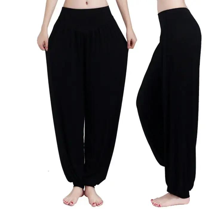 Pantalons de danse pour femmes, pieds amples, justaucorps à jambes larges, pantalons longs pour prat