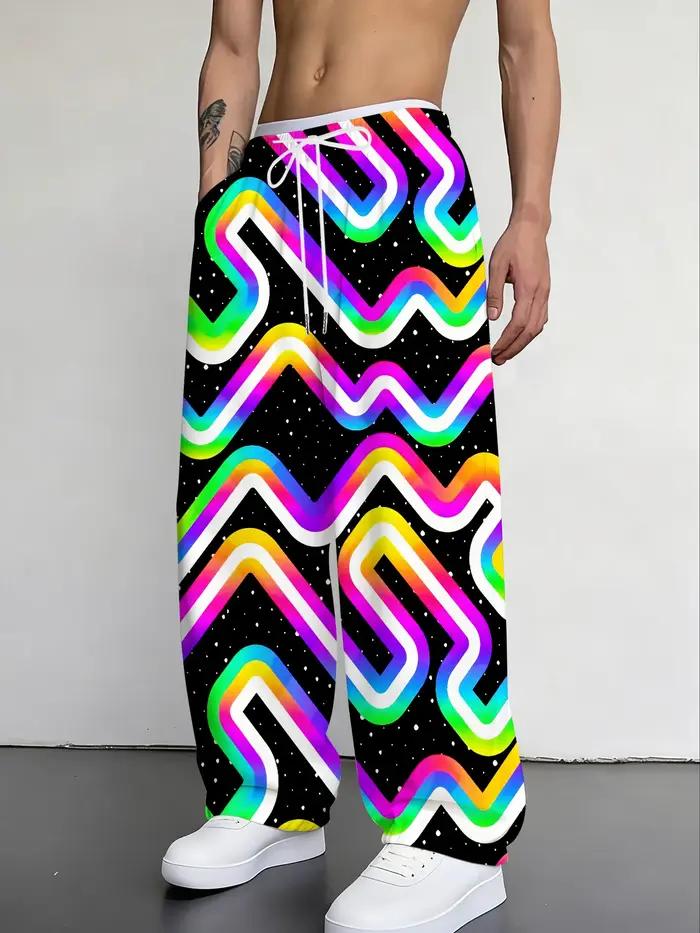 Nouveau style cool, pantalon de sport décontracté à séchage rapide avec imprimé étoile arc-en-ciel f