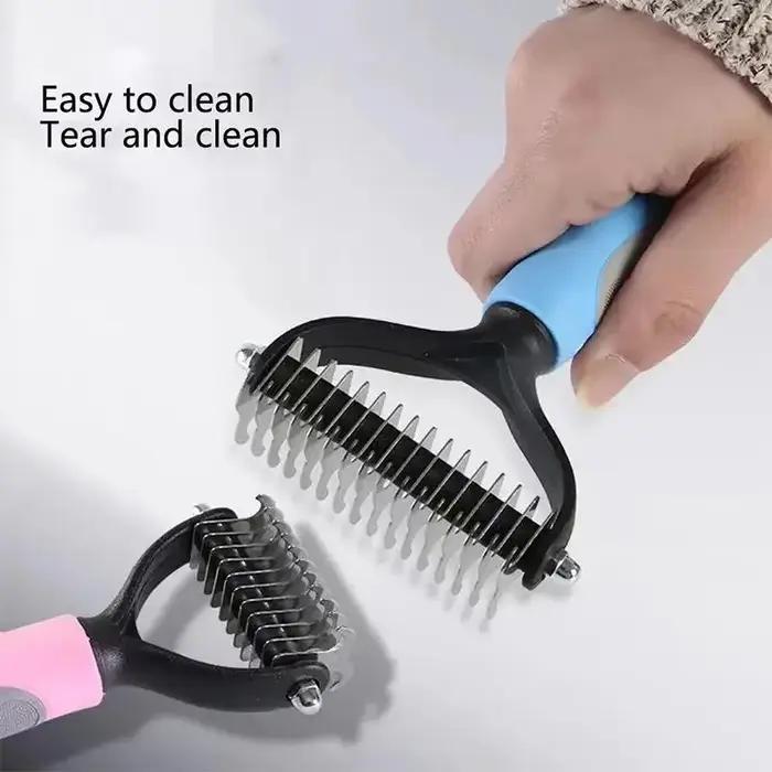 Brosse anti-chute de poils pour chien et chat, peigne de toilettage pour animaux de compagnie, élimine les poils lâches, démêle les nœuds pour l'entretien quotidien des chiots