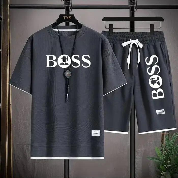 Ensemble de vêtements de sport luxueux pour hommes (style décontracté fitness) : Combinaison deux pièces composée d'un