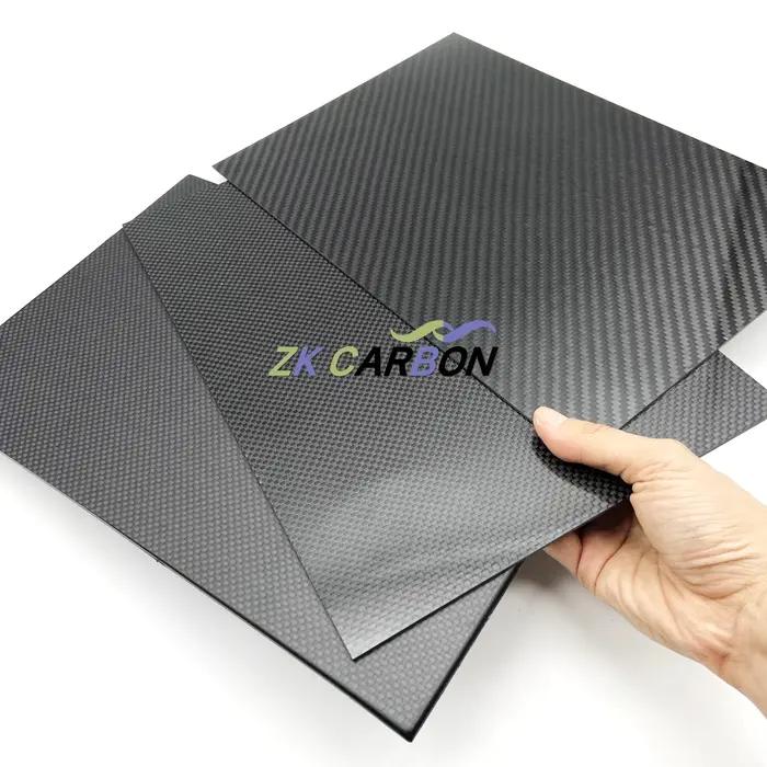Feuilles de Fiber de carbone 3K, 350mm x 150mm, haute dureté, panneau 100% pur, épaisseur 0.5-5mm, matériau de modèle en Fiber de carbone, 1 pièce