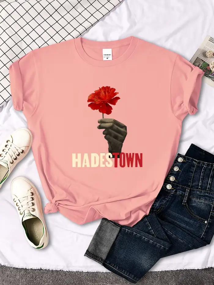 T-shirt manches courtes femme, estival et décontracté, avec la vieille chanson triste de Hadestown,