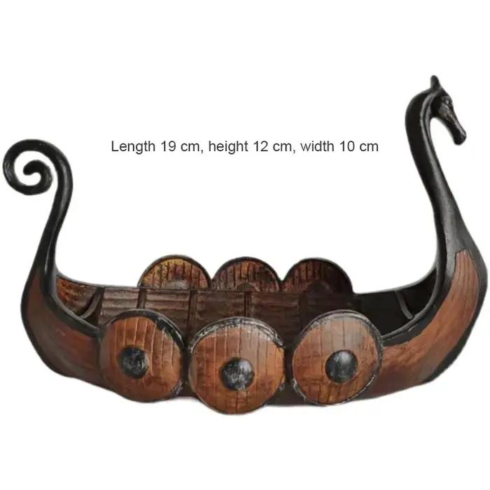 Bateau principal nordique rétro Viking en résine, ornements de bureau, artisanat, petits cadeaux, décoration de maison Antique