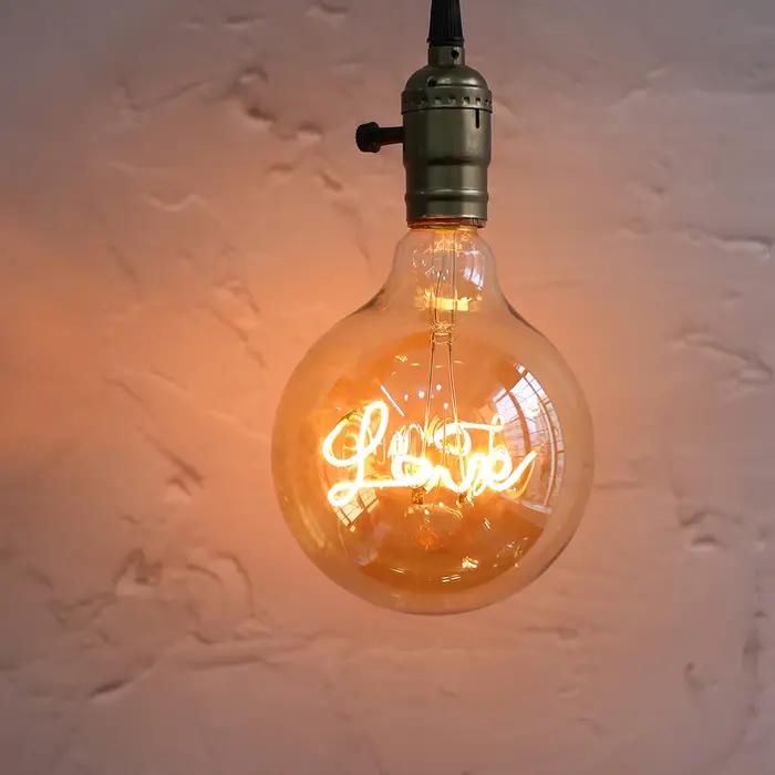 Ampoule LED Edison Vintage E27 220V G125, ampoule rétro à Filament d'amour pour la maison, Festival,