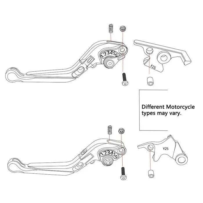 Leviers de frein et d'embrayage extensibles et réglables avec poignées de guidon, pour moto YAMAHA B