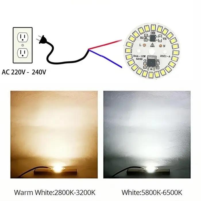 PwwQmm 10 pcs/lot puce LED 15 W 12 W 9 W 7 W 5 W 3 W pas besoin de pilote AC 220 V-240 V SMD 2835 pe
