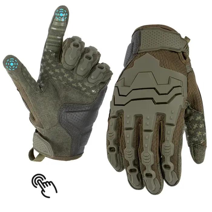 Gants tactiques cinq doigts fonction tactile - Protection extérieure anti-dérapage cyclisme résistance aux chocs
