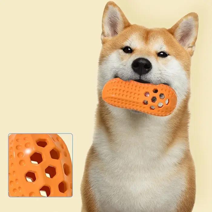 Jouet à mâcher pour chien en TPR durable en forme d'arachide