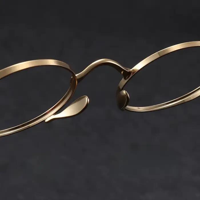 YIMARUILI Ultra-léger pur titane large bord rétro rond monture de lunettes myopie Prescription lunet