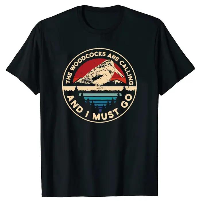 T-shirt à manches courtes et col rond pour chasseur, calcul de chasse, coq, oiseau, rétro, drôle, appels téléphoniques, t-shirts décontractés, vêtements à la mode