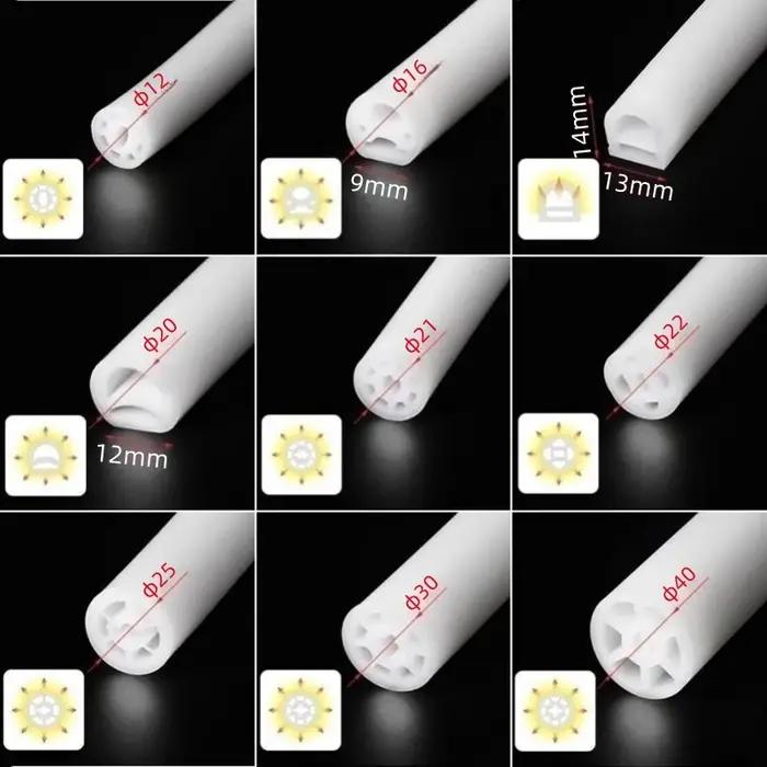 360 ° Lampe LED ronde brillante en forme de Tube néon, diffuseur Flexible en Silicone, canal WS281