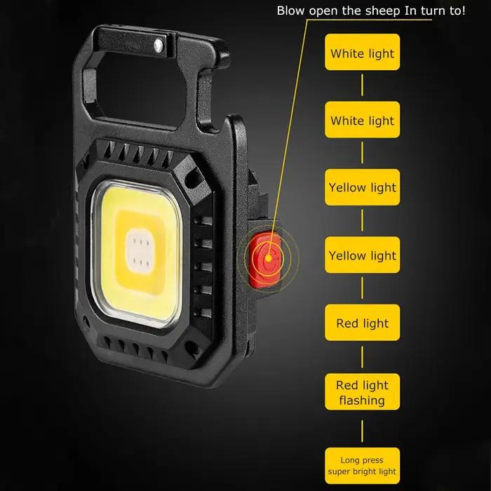1/3/5 PIÈCES Lampe De Poche LED Lampe De Travail Portable COB Lampe De Poche Porte-clés USB Recharge