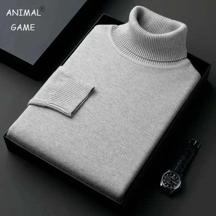 Pull à col roulé anti-boulochage pour hommes, pull à manches longues, coupe couvertes, haute qualité