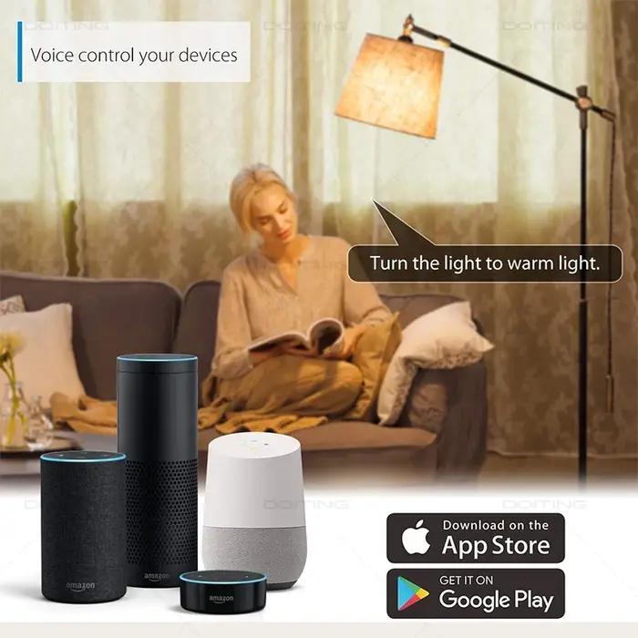 Zigbee-Lampe LED RGBCW pour Maison Intelligente, Compatible avec Amazon Alexa Google Assistant et Co