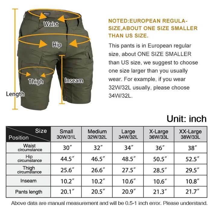 Short cargo tactique IDOGEAR camouflage été chasse sport - Pantalon léger respirant multi-poches