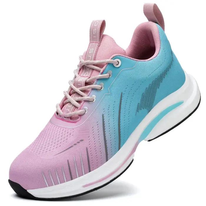 Chaussures de sécurité pour femmes à embout d'acier, respirantes, légères, antidérapantes, anti-écra