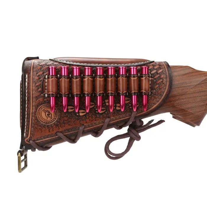 Tourbon-Couverture de crosse en cuir pour fusil