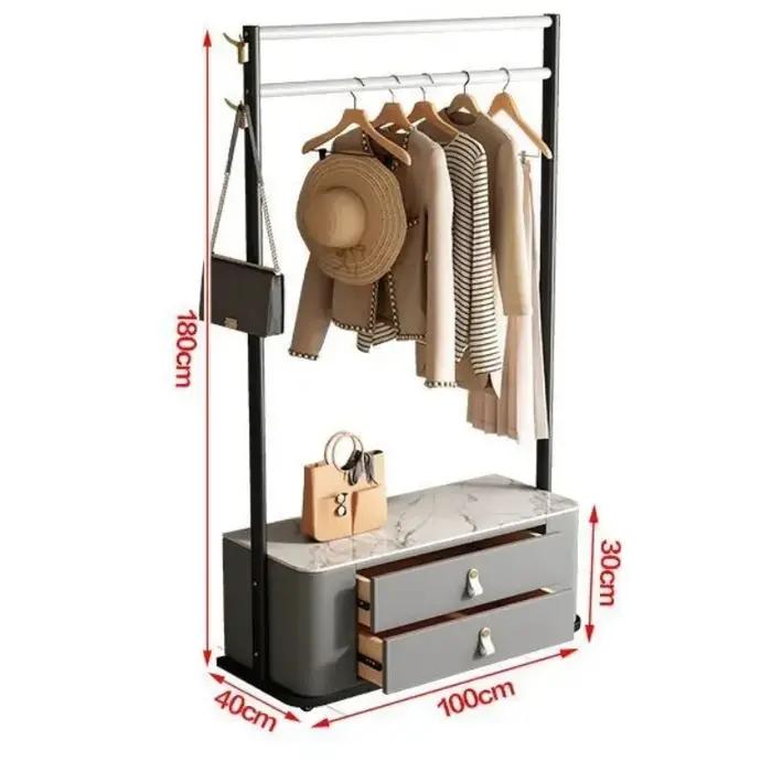 Porte-manteau multifonctionnel de luxe, arbre de Hall, porte-vêtements/chapeau autoportant mobile av