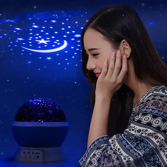 Projecteur de ciel étoilé veilleuse projecteur bébé lampe décor rotatif étoilé pépinière lune galaxi