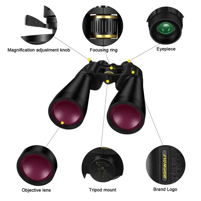 Lunette de chasse BORWOLF 13-39x70 ED grandissement longue portée zoom 39x HD professionnel ultra clair