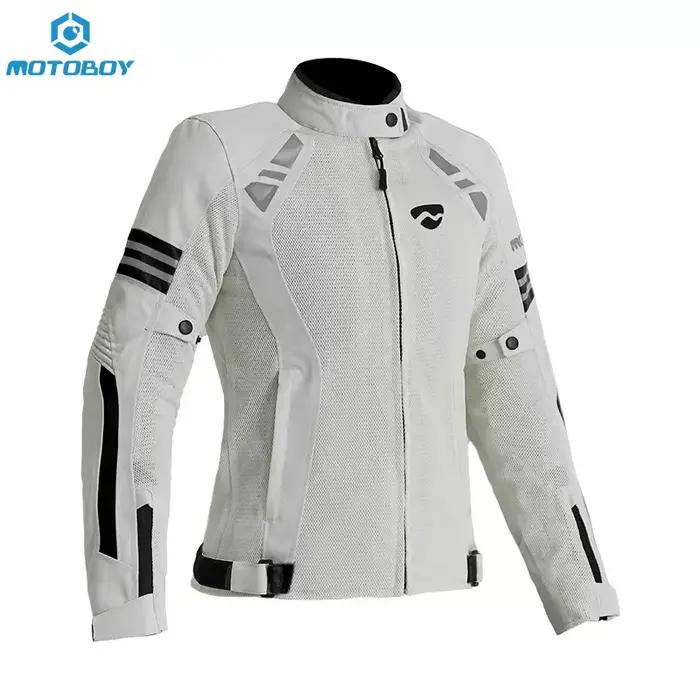 Veste de moto pour femmes en polyester et coton avec armure corporelle en maille respirante, certifiée CE, vestes de motocycliste élastiques pour femmes, occasions spéciales