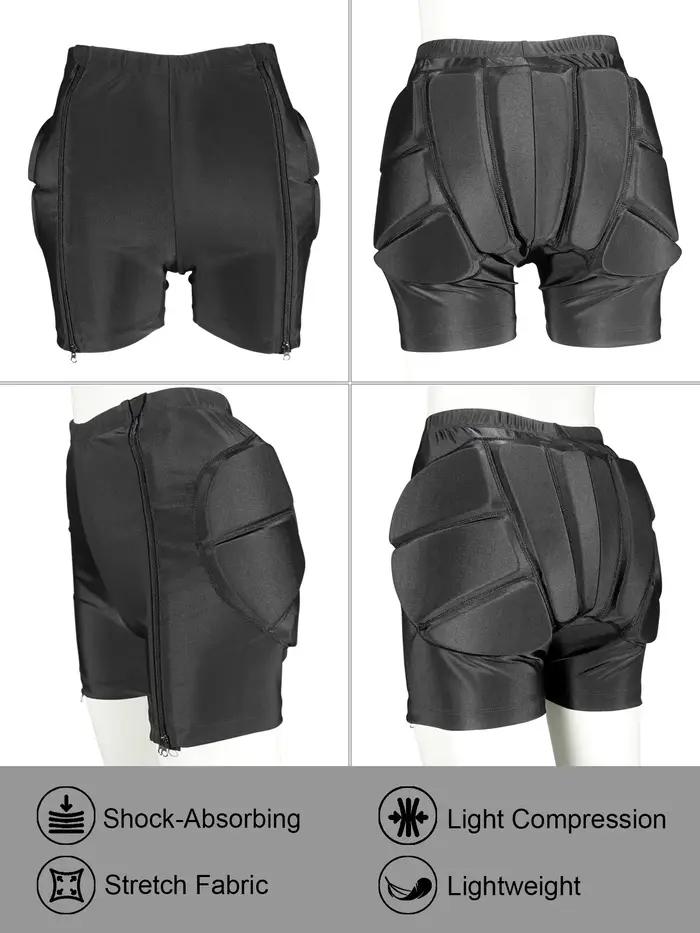 AVIVOR-Short de protection pour patinage artistique, short avec fermeture éclair latérale et rembour