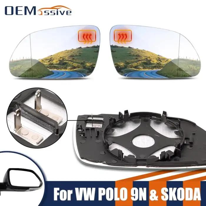 Rétroviseur latéral gauche droit en verre chauffant convexe, grand Angle pour Skoda Octavia MK2 A5 2