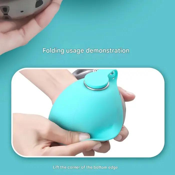 Bouteille d'eau portable pour chien 285 ml en acier inoxydable avec bol en silicone
