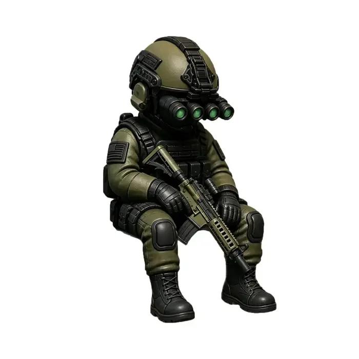 Figurine tactique miniature de soldat sniper assis, figurine d'action des forces spéciales, objet de