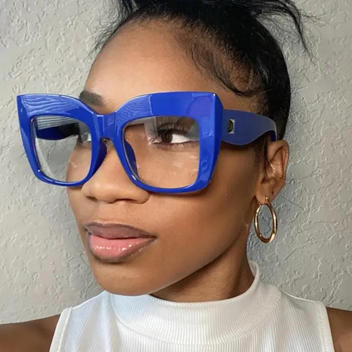 Lunettes de chasse femme surdimensionnées carrées anti-lumière bleue - Monture luxe française pour randonnée