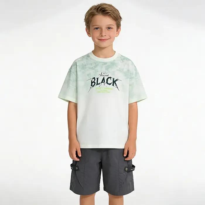 Ensemble 2 pièces d'été pour adolescents : T-shirt tie-dye à col rond et short cargo décontracté – T