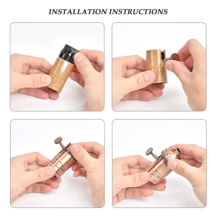 GANRILAND Culot de lampe E27 en cuivre, support de lampe DIY avec interrupteur, douille Edison vinta