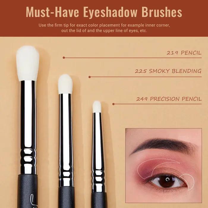 Jessup-Ensemble de pinceaux pour les yeux, pinceau de maquillage pour fard à barrage, mélange synthé