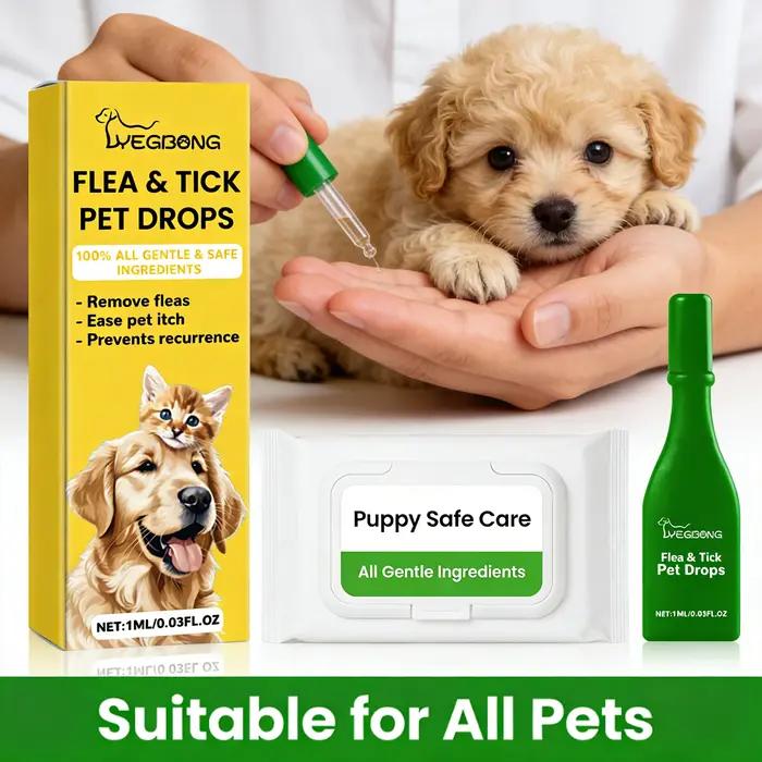 Gouttes anti-puces et anti-bâques pour animaux de compagnie