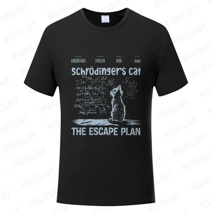 T-shirt pour hommes vêtements mode chat le Plan d'évasion Geeky imprimé t-shirts Harajuku à manches courtes