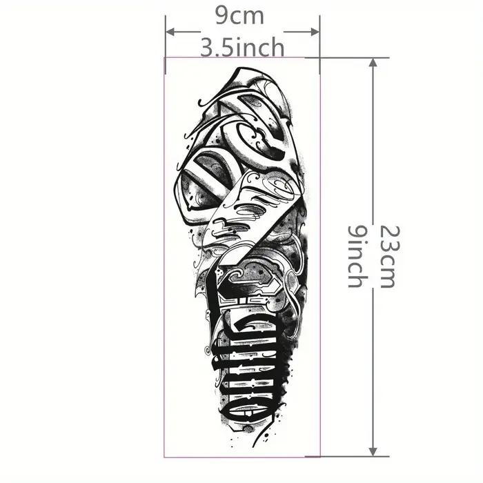 Autocollant de tatouage temporaire pour les bras, imperméable, longue durée, cool, fête, 1 feuille
