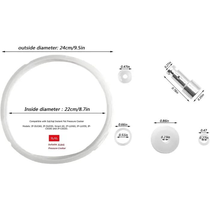 Ensemble de remplacement universel pour autocuiseurs, flotteurs et bancs, joint en silicone transpar