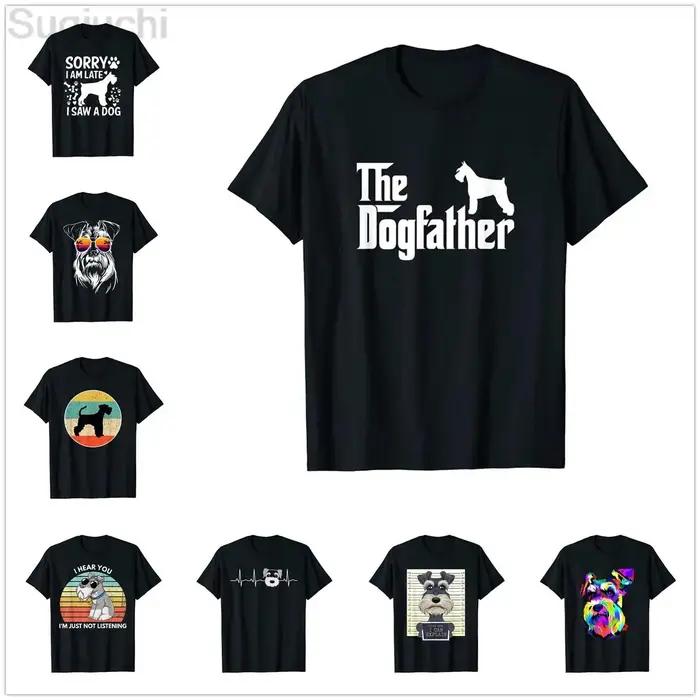 MINIATURE SCHNAUZER le DogFather amoureux des chiens T-Shirt 100% coton hommes femmes unisexe Hip Hop t-shirts pour cadeau taille XS-5XL