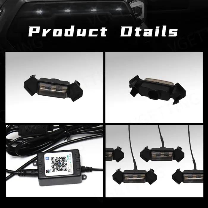 Voiture oeil d'aigle LED gril lumière universelle diurne RGB APP contrôle Grille éclairage Grille ce
