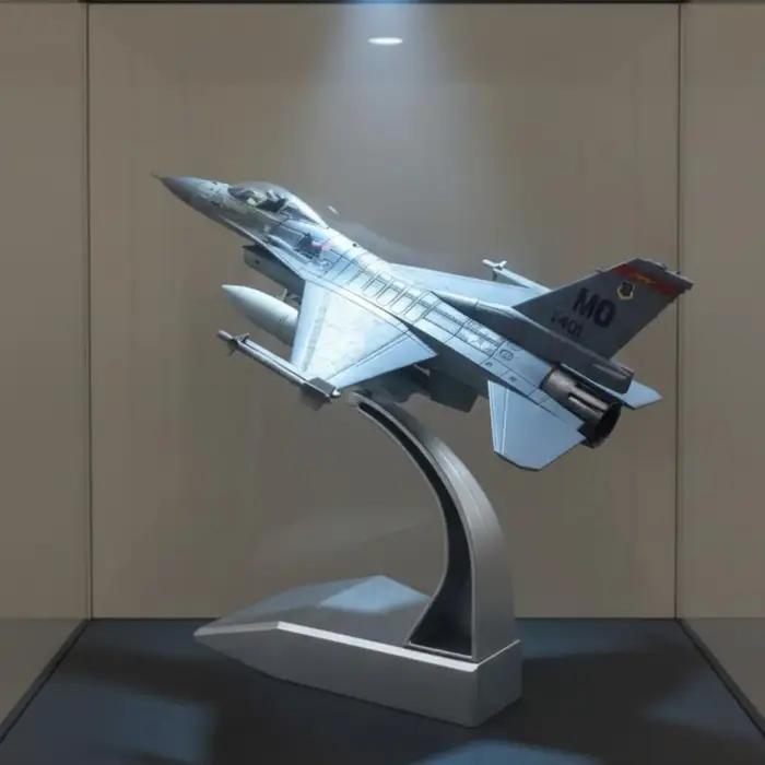 Modèle d'avion de chasse F-16C, maquette statique pour bureau, pour les passionnés d'aviation